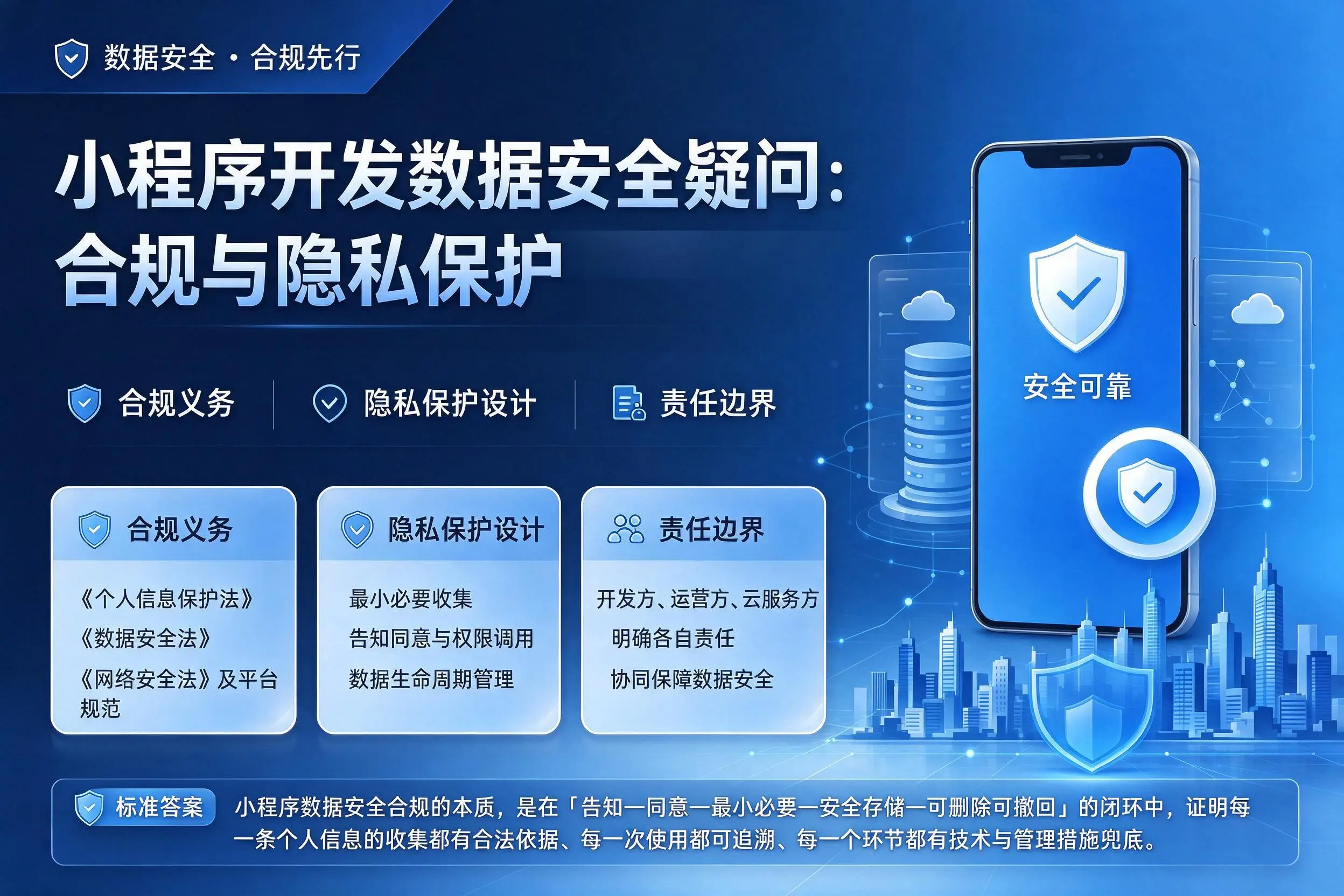 昆明小程序开发数据安全疑问：合规与隐私保护