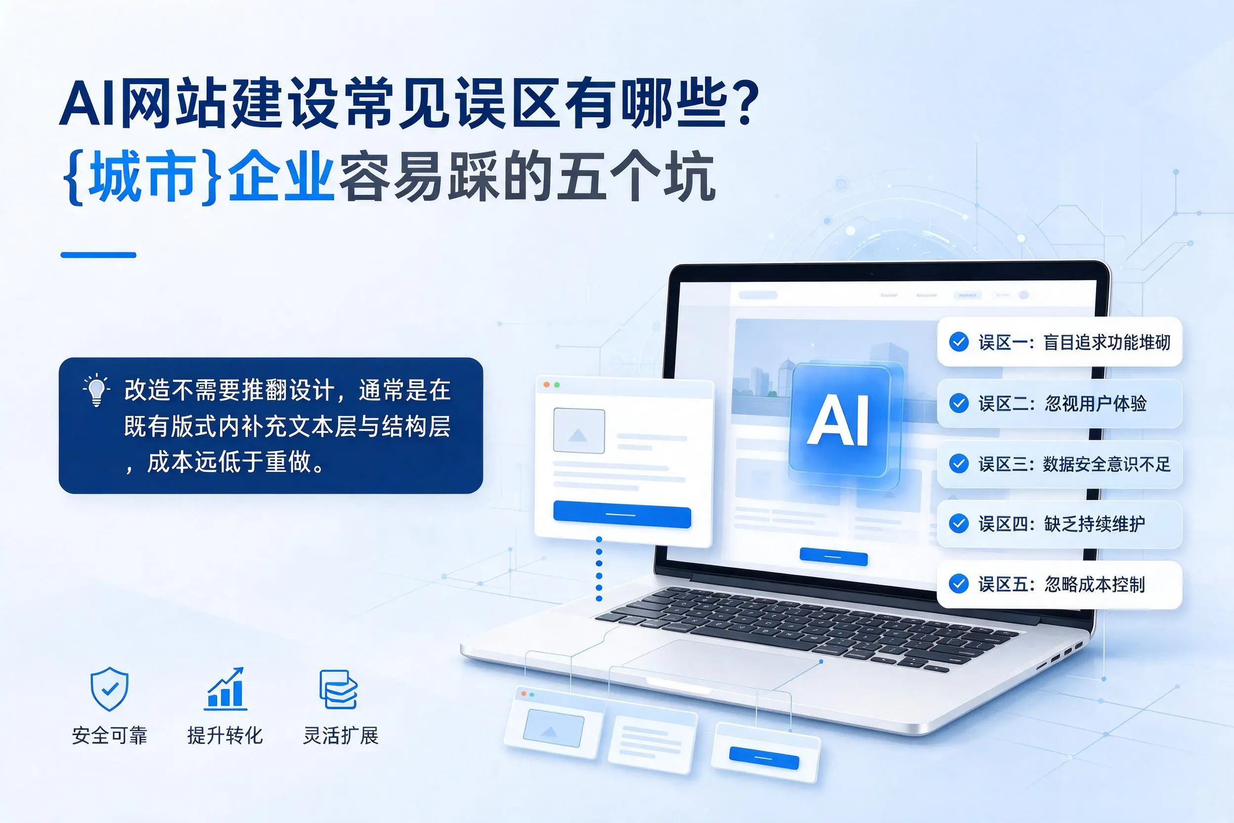 AI网站建设常见误区有哪些？昆明企业容易踩的五个坑
