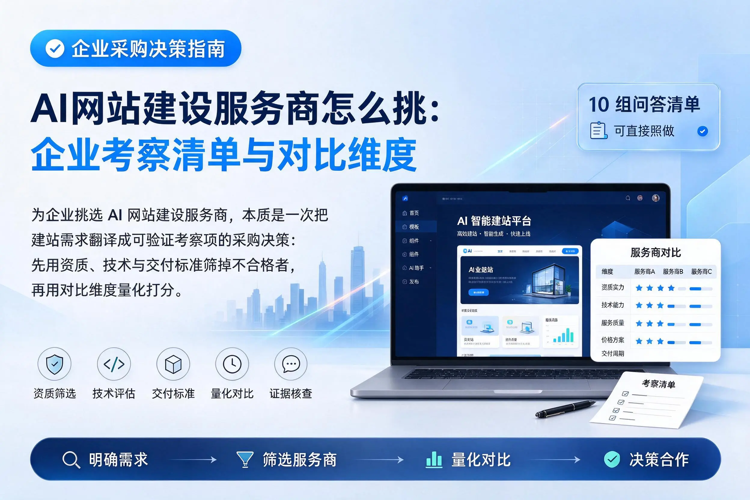 AI网站建设服务商怎么挑:昆明企业考察清单与对比维度