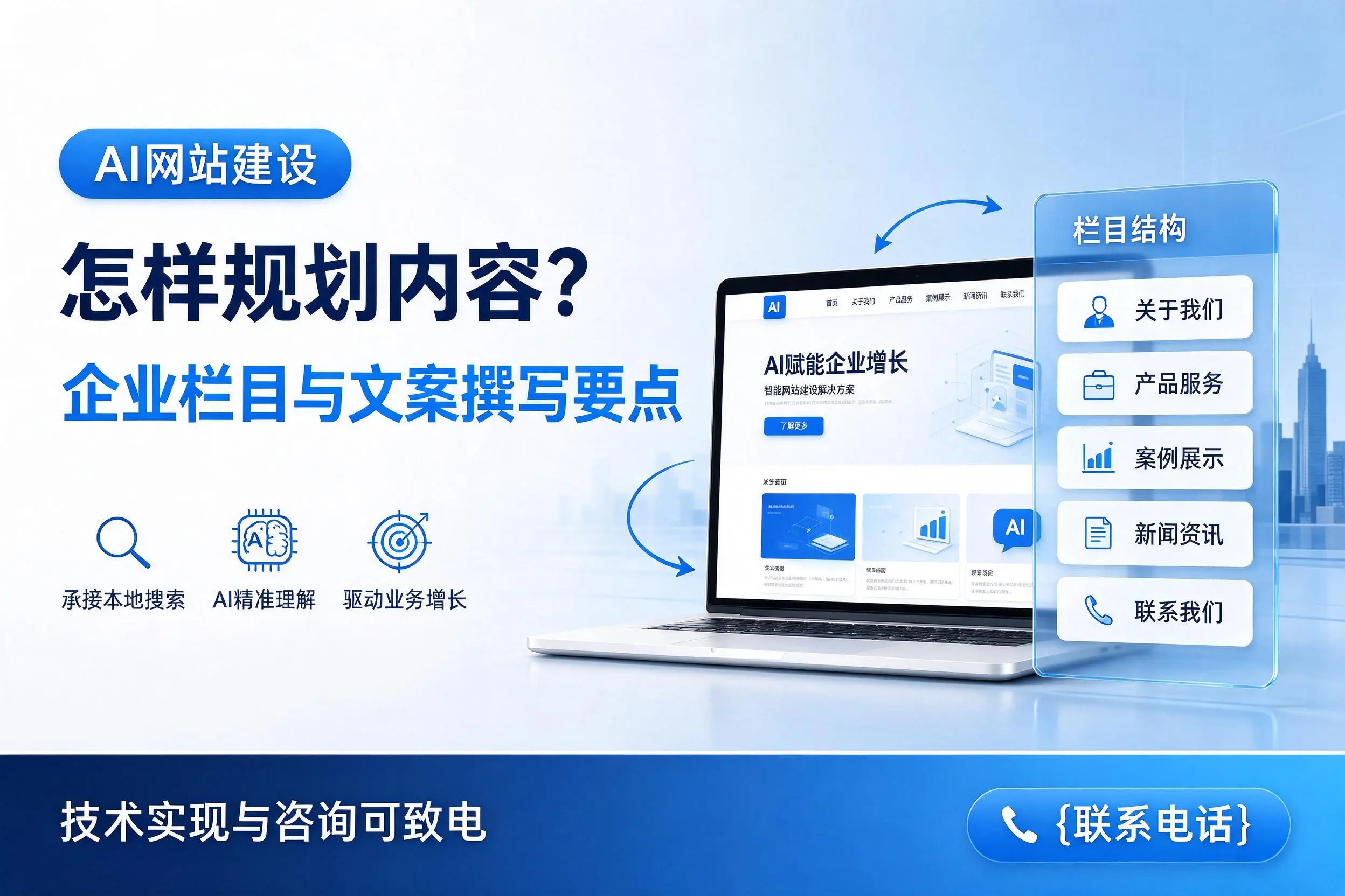AI网站建设怎样规划内容?昆明企业栏目与文案撰写要点
