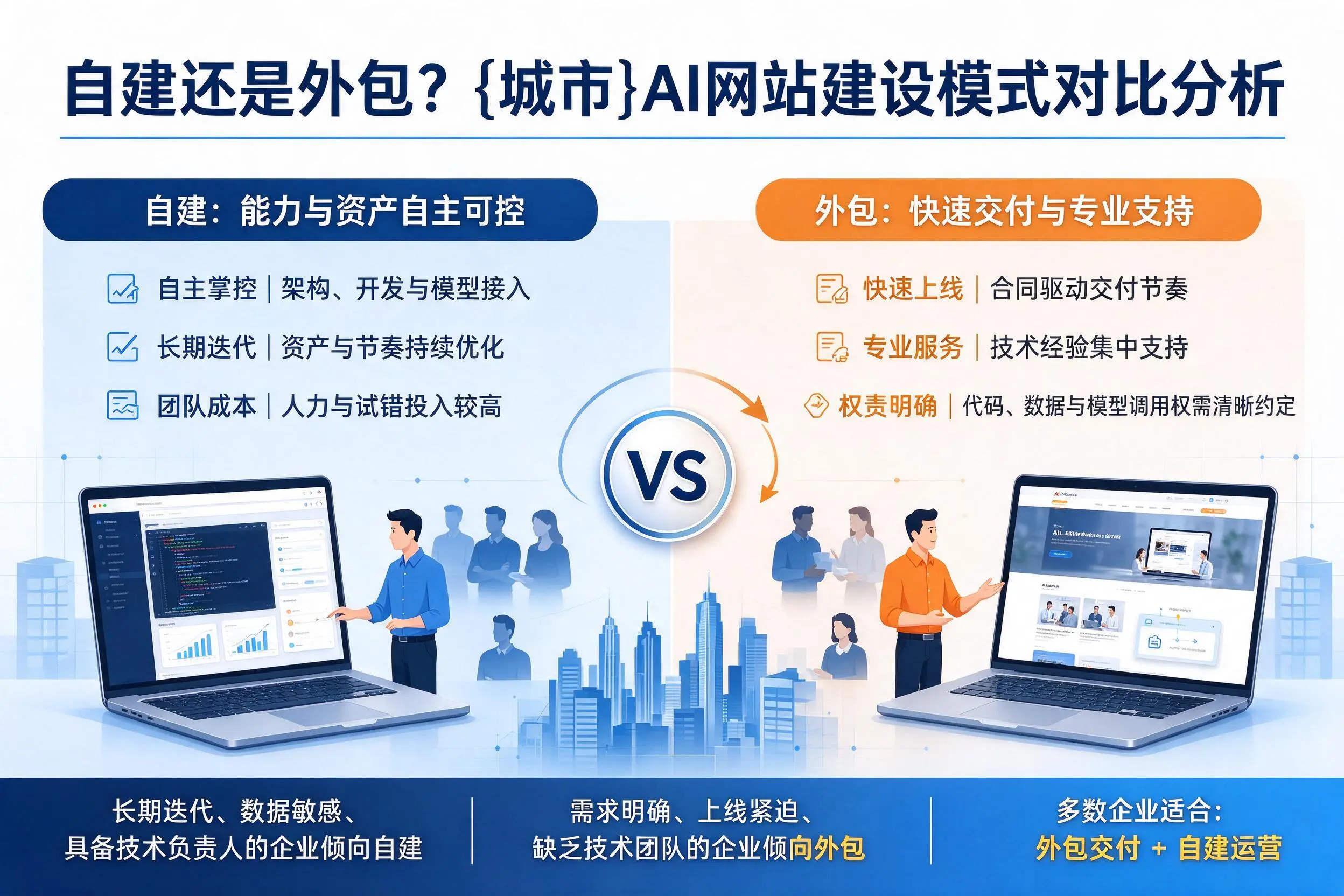 自建还是外包?昆明AI网站建设模式对比分析