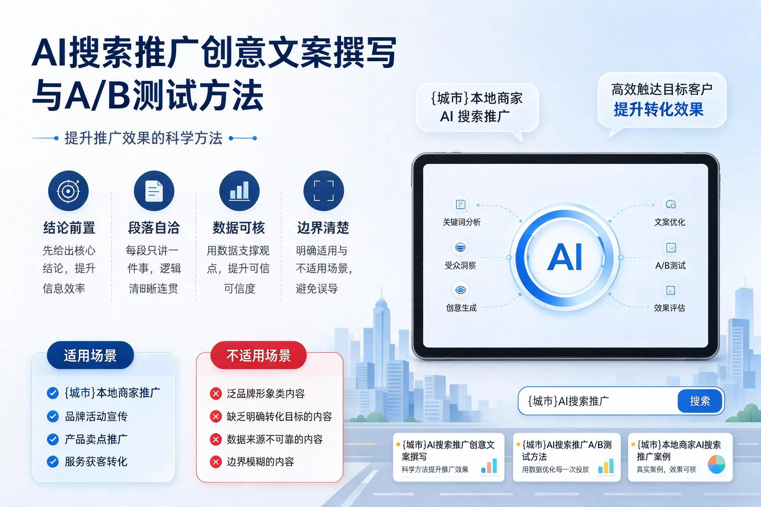 昆明AI搜索推广创意文案撰写与A/B测试方法